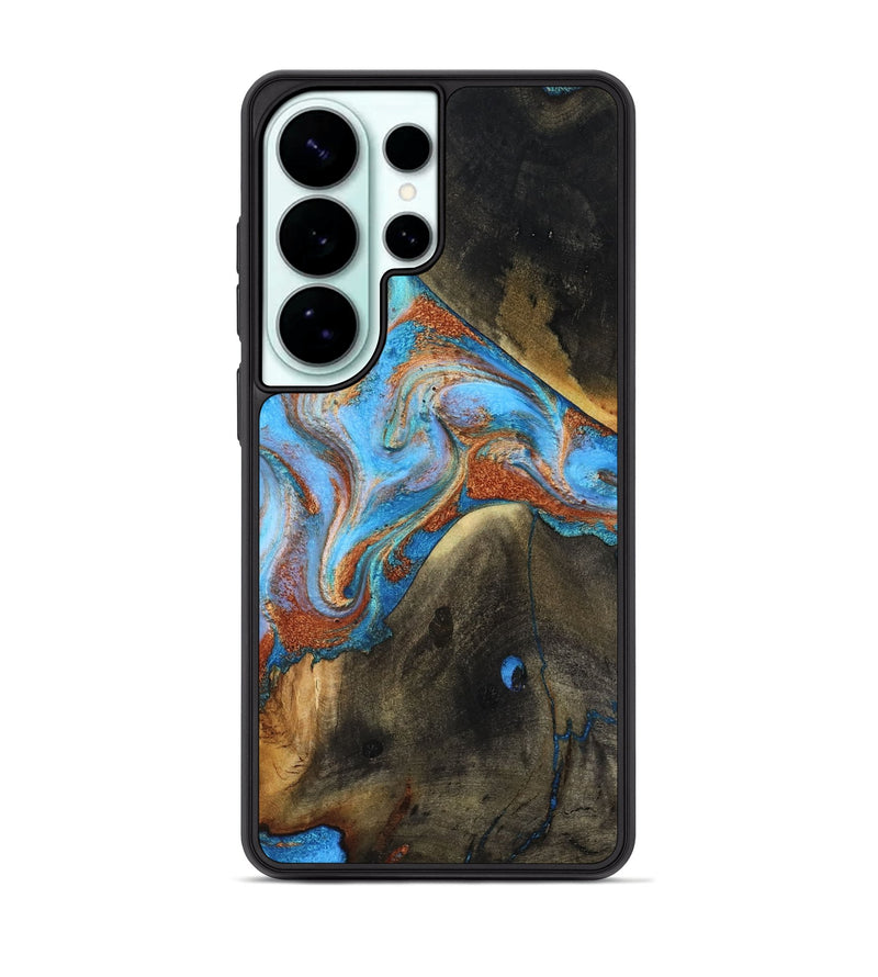Galaxy S26 Ultra Wood Phone Case - Pierre (Teal & Gold, 817243)