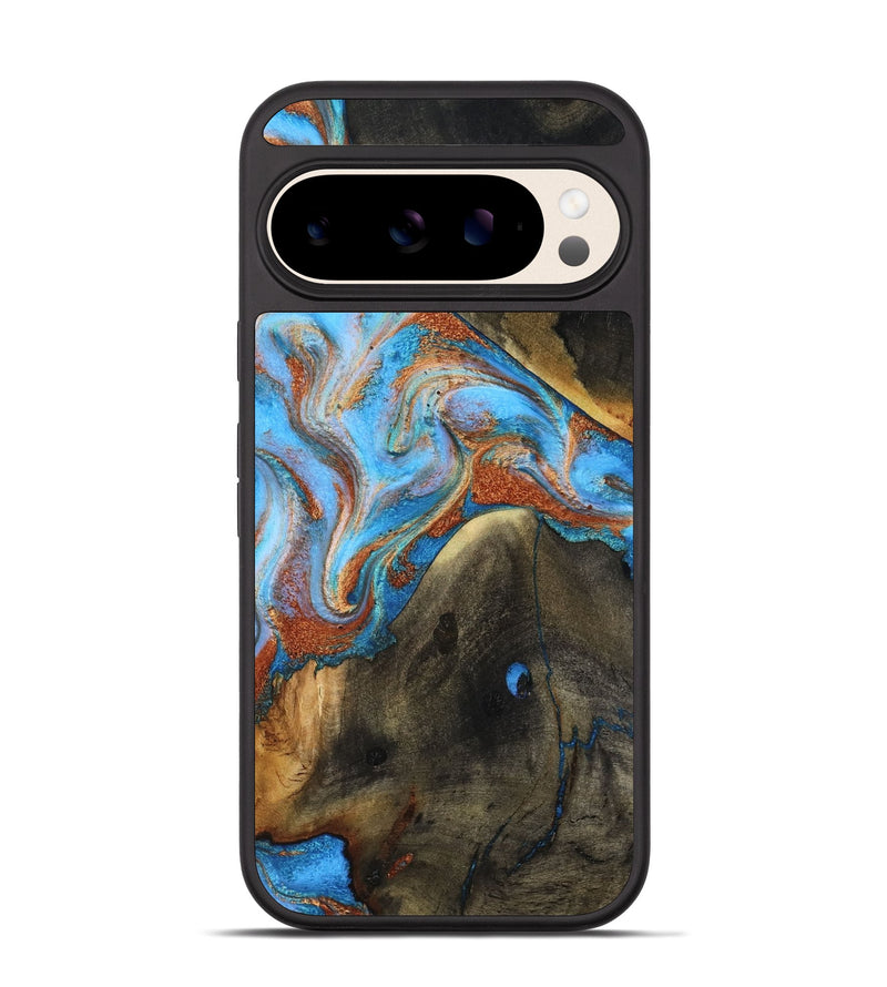 Pixel 10 Wood Phone Case - Pierre (Teal & Gold, 817243)