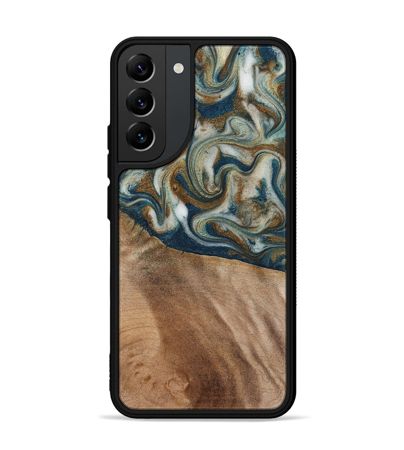 Galaxy S22 Plus Wood Phone Case - Mona (Teal & Gold, 817244)