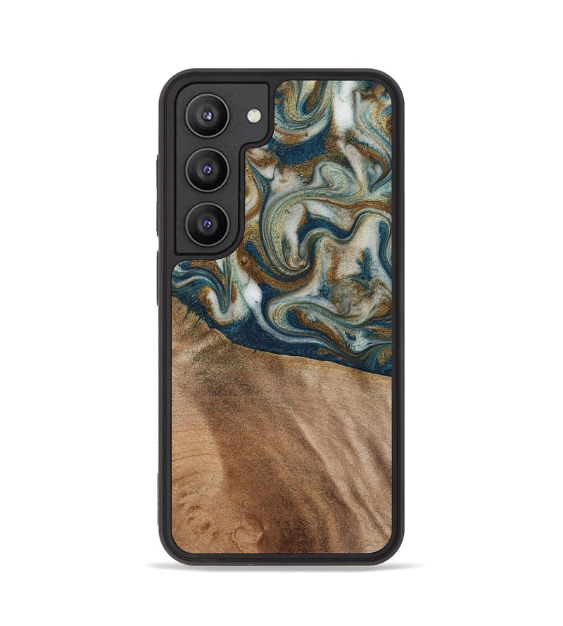 Galaxy S23 Wood Phone Case - Mona (Teal & Gold, 817244)