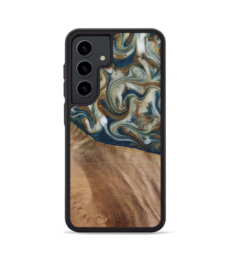 Galaxy S24 Wood Phone Case - Mona (Teal & Gold, 817244)