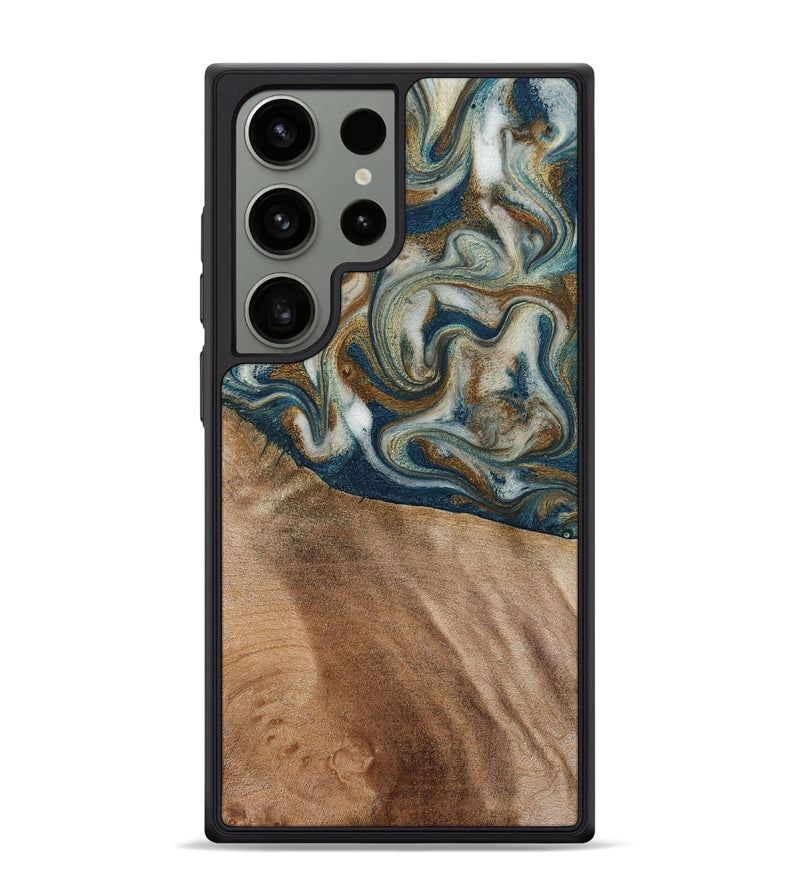Galaxy S24 Ultra Wood Phone Case - Mona (Teal & Gold, 817244)