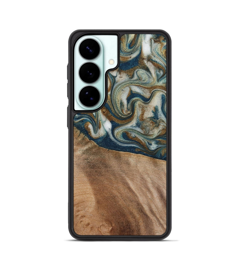 Galaxy S26 Wood Phone Case - Mona (Teal & Gold, 817244)