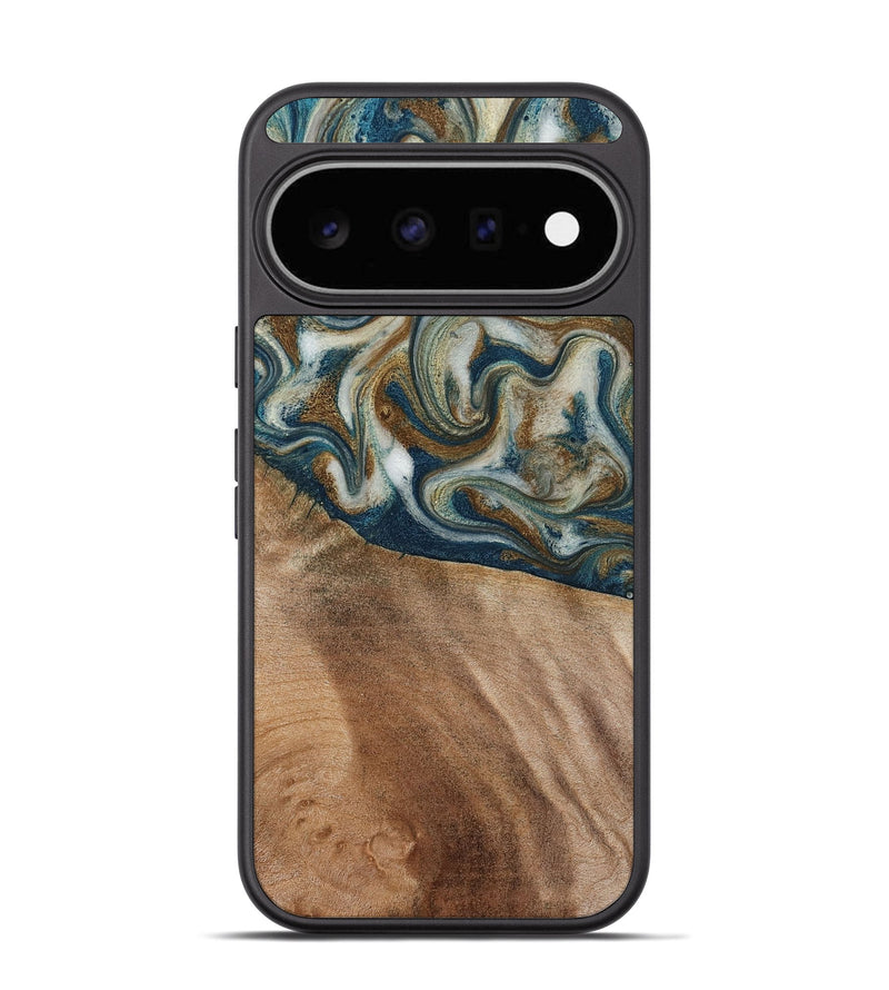 Pixel 11 Wood Phone Case - Mona (Teal & Gold, 817244)