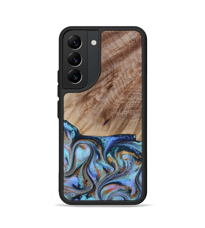 Galaxy S22 Wood Phone Case - Malissa (Teal & Gold, 817245)