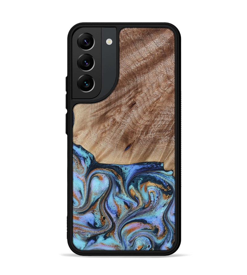 Galaxy S22 Plus Wood Phone Case - Malissa (Teal & Gold, 817245)