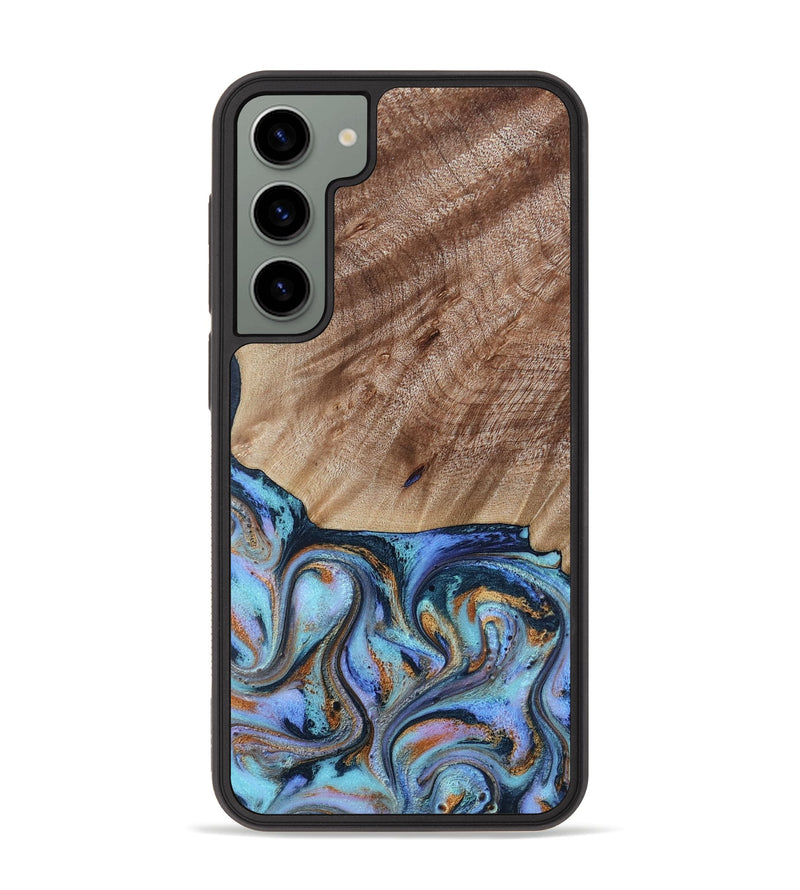 Galaxy S23 Plus Wood Phone Case - Malissa (Teal & Gold, 817245)