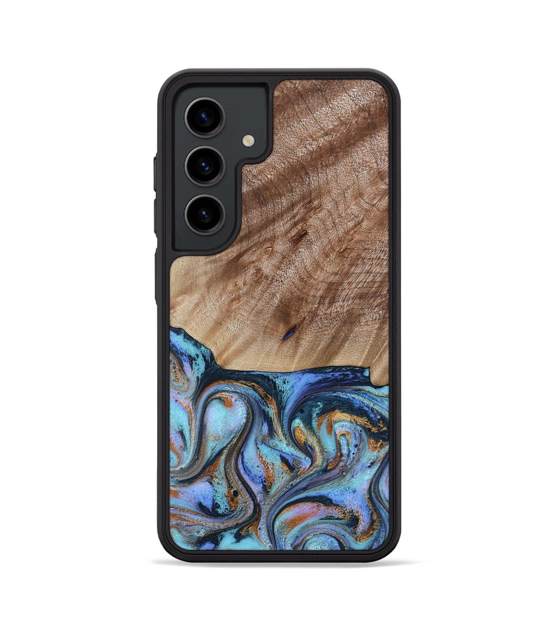 Galaxy S24 Wood Phone Case - Malissa (Teal & Gold, 817245)
