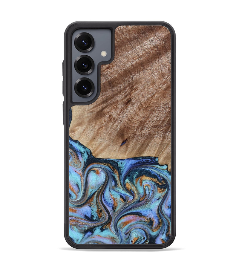 Galaxy S25 Plus Wood Phone Case - Malissa (Teal & Gold, 817245)