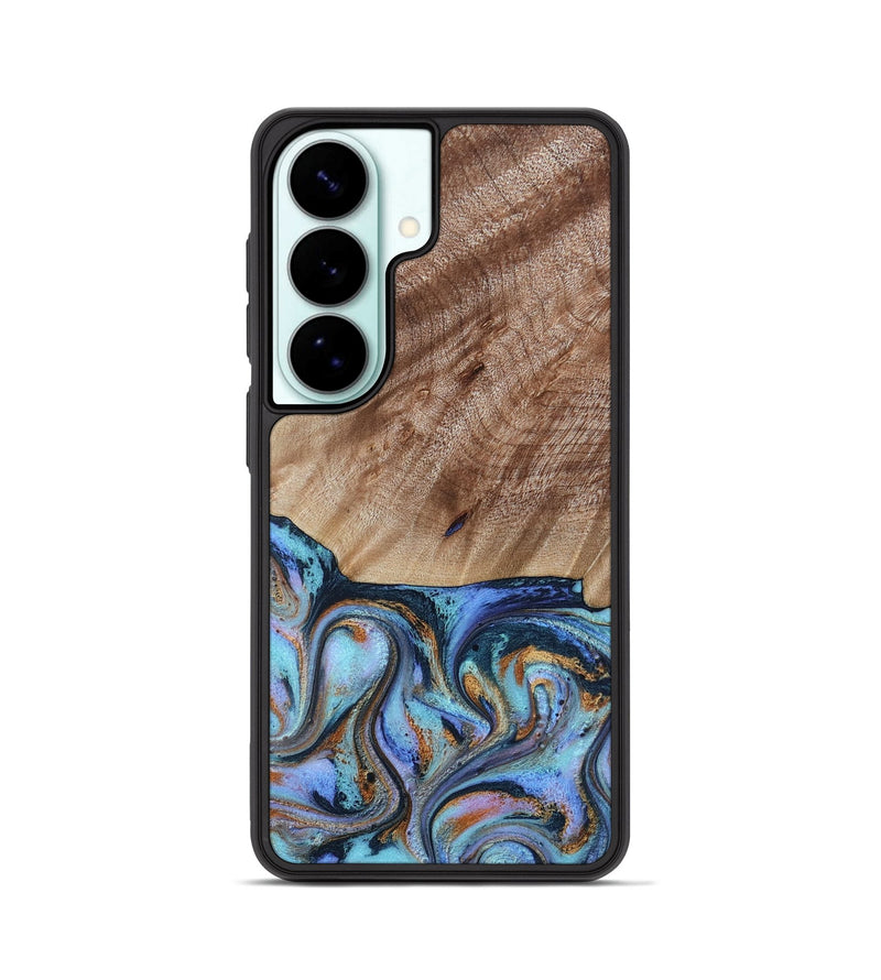 Galaxy S26 Wood Phone Case - Malissa (Teal & Gold, 817245)