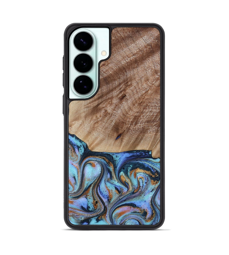 Galaxy S26 Plus Wood Phone Case - Malissa (Teal & Gold, 817245)