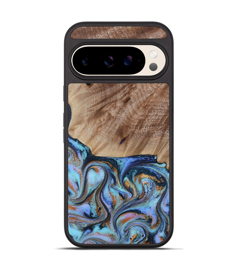 Pixel 10 Wood Phone Case - Malissa (Teal & Gold, 817245)