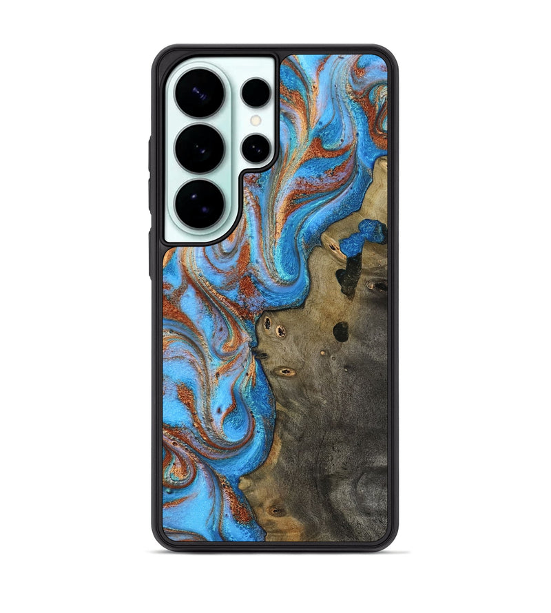 Galaxy S26 Ultra Wood Phone Case - Lynette (Teal & Gold, 817278)