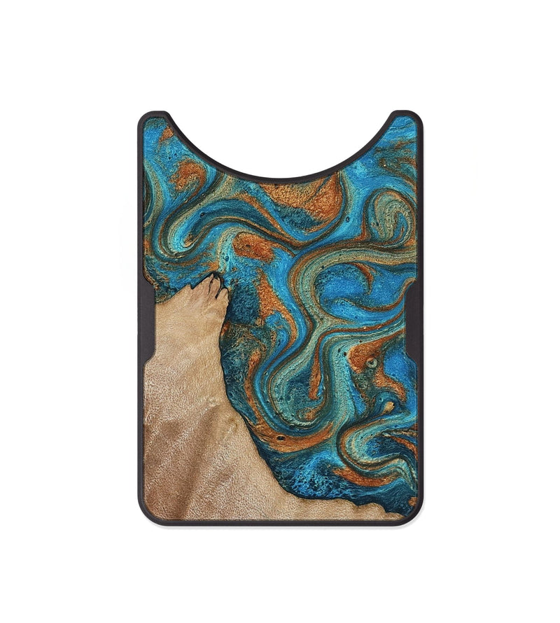 Alloy Wood Wallet - Dereck (Teal & Gold, 817280)