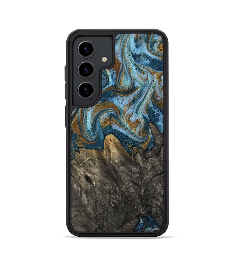 Galaxy S24 Wood Phone Case - Jayme (Teal & Gold, 817282)