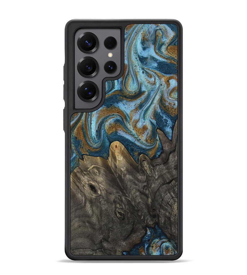 Galaxy S25 Ultra Wood Phone Case - Jayme (Teal & Gold, 817282)