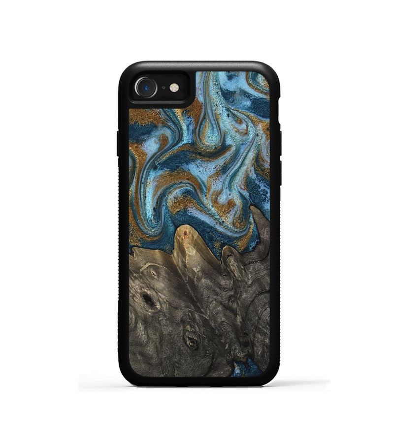 iPhone SE Wood Phone Case - Jayme (Teal & Gold, 817282)