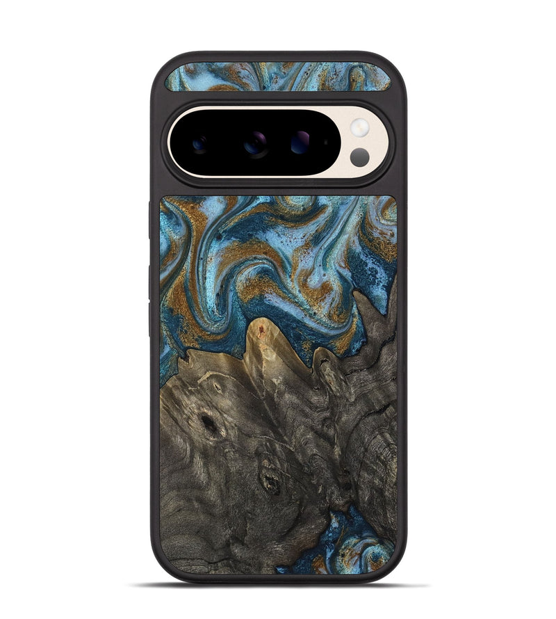 Pixel 10 Wood Phone Case - Jayme (Teal & Gold, 817282)