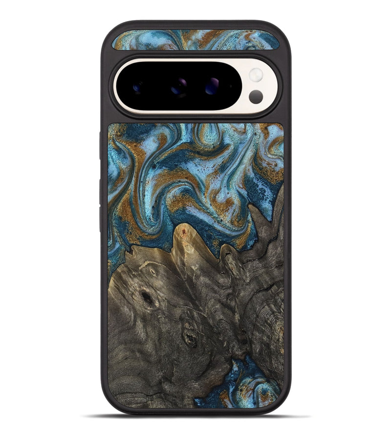Pixel 10 Pro XL Wood Phone Case - Jayme (Teal & Gold, 817282)
