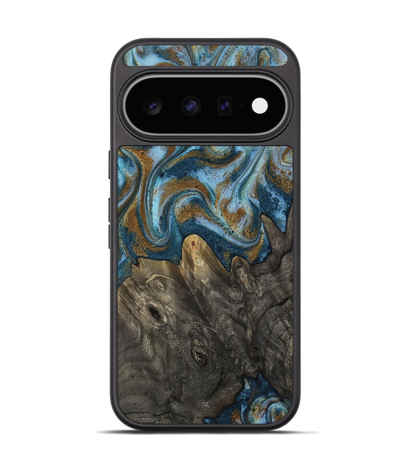 Pixel 11 Wood Phone Case - Jayme (Teal & Gold, 817282)
