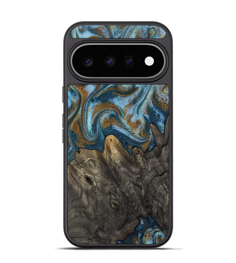 Pixel 11 Pro Wood Phone Case - Jayme (Teal & Gold, 817282)