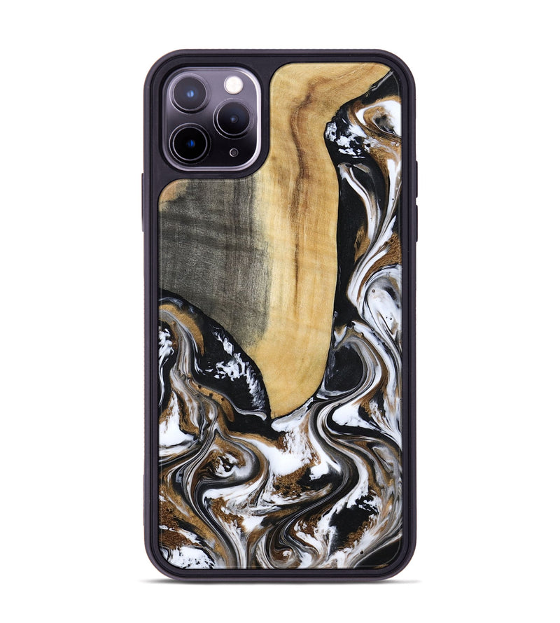 iPhone 11 Pro Max Wood Phone Case - Bristol (Black & White, 817292)
