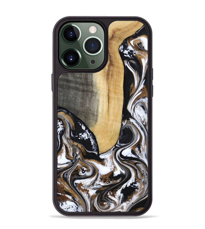 iPhone 13 Pro Max Wood Phone Case - Bristol (Black & White, 817292)