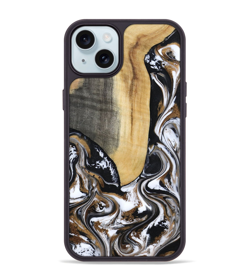 iPhone 15 Plus Wood Phone Case - Bristol (Black & White, 817292)