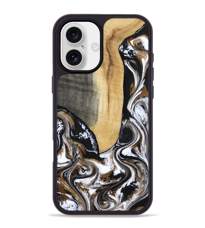 iPhone 16 Plus Wood Phone Case - Bristol (Black & White, 817292)