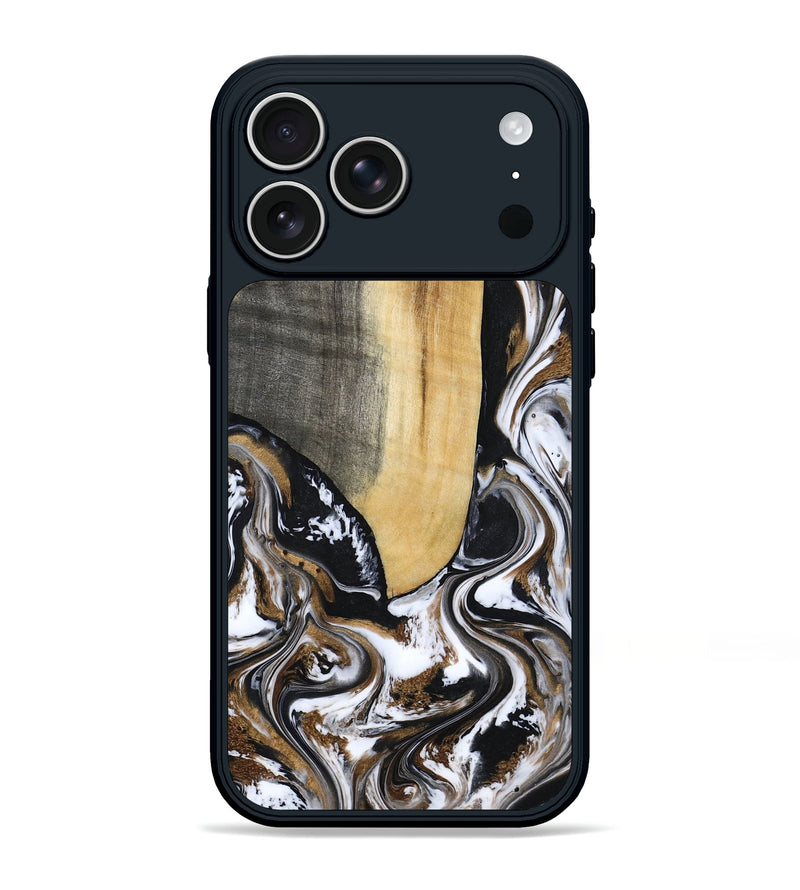 iPhone 17 Pro Max Wood Phone Case - Bristol (Black & White, 817292)