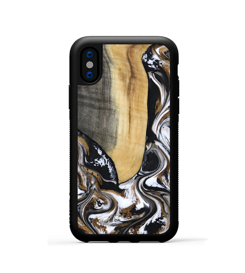 iPhone Xs Wood Phone Case - Bristol (Black & White, 817292)
