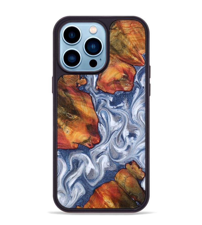 iPhone 14 Pro Max Wood Phone Case - Rogelio (Blue, 817308)