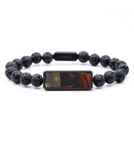Lava Bead Wood Bracelet - Ralph (Red, 817368)
