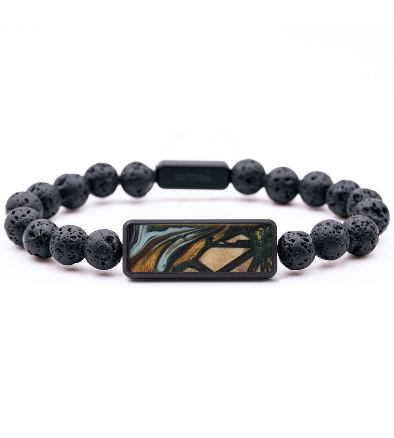 Lava Bead Wood Bracelet - London (Pattern, 817437)