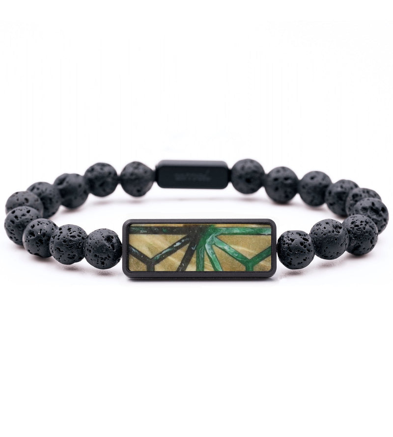 Lava Bead Wood Bracelet - Della (Pattern, 817456)