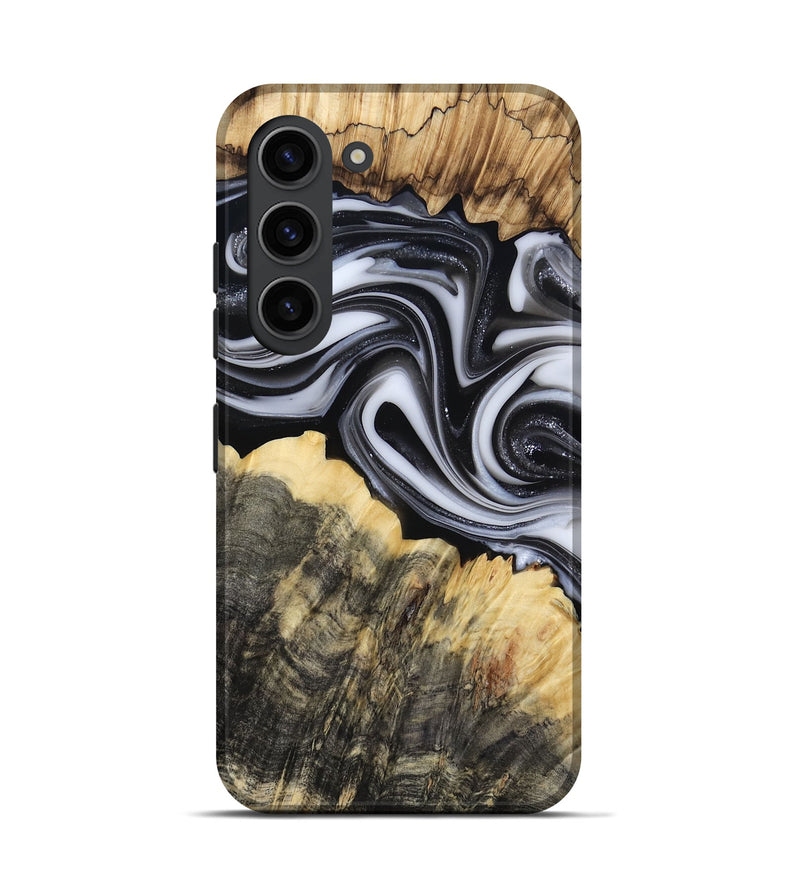 Galaxy S23 Wood Live Edge Phone Case - Meilani (Black & White, 817467)