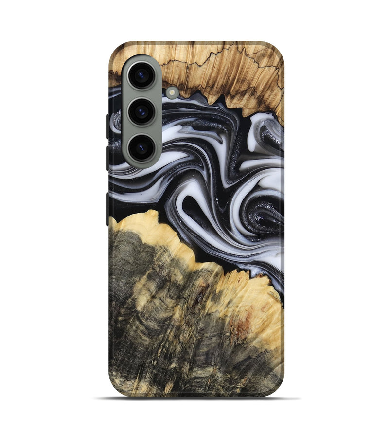 Galaxy S24 Wood Live Edge Phone Case - Meilani (Black & White, 817467)