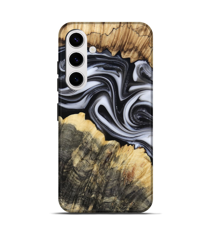 Galaxy S25 Wood Live Edge Phone Case - Meilani (Black & White, 817467)