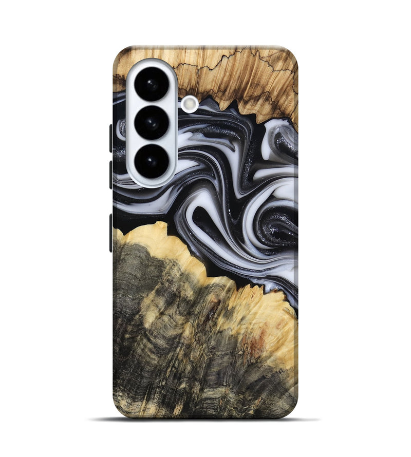 Galaxy S26 Wood Live Edge Phone Case - Meilani (Black & White, 817467)