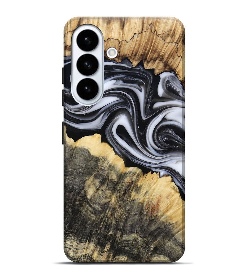 Galaxy S26 Plus Wood Live Edge Phone Case - Meilani (Black & White, 817467)