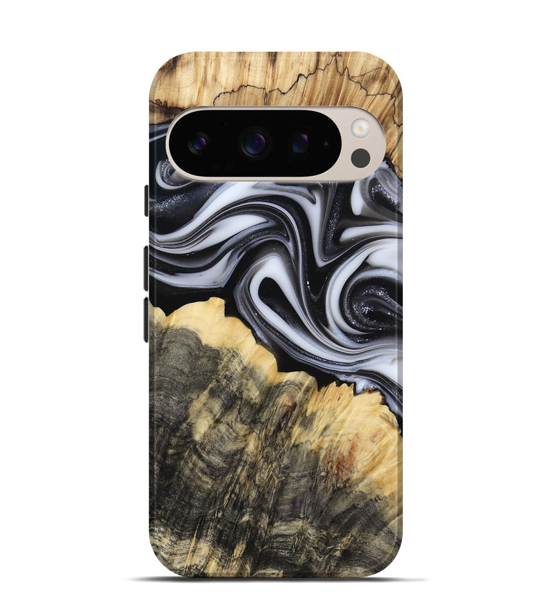 Pixel 10 Pro Wood Live Edge Phone Case - Meilani (Black & White, 817467)