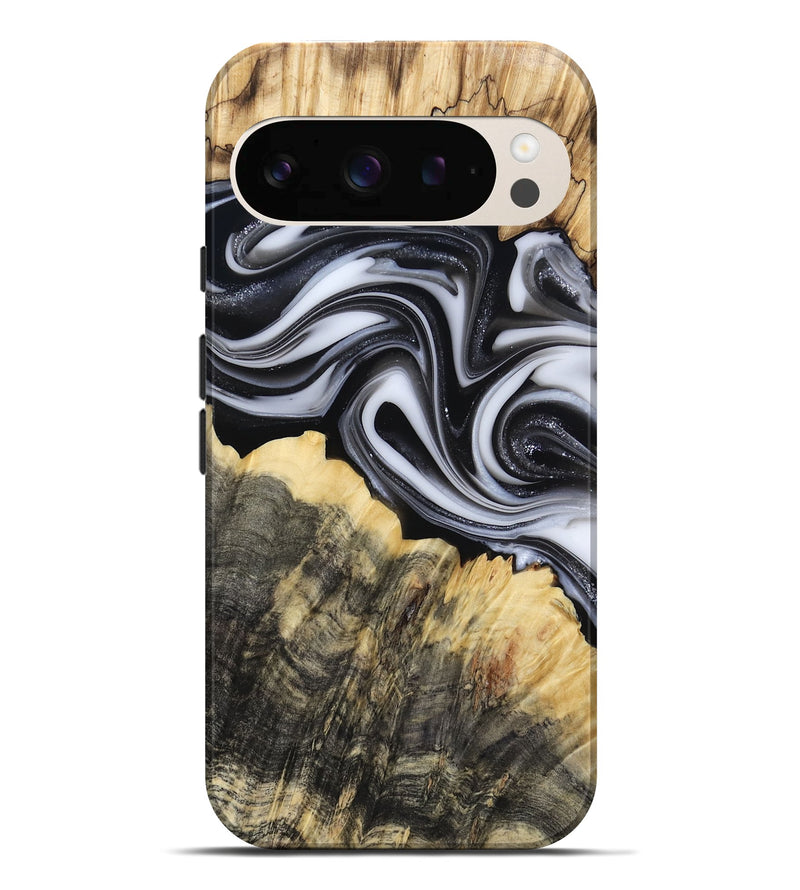 Pixel 10 Pro XL Wood Live Edge Phone Case - Meilani (Black & White, 817467)