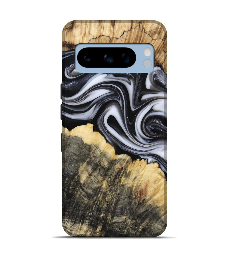Pixel 8 Pro Wood Live Edge Phone Case - Meilani (Black & White, 817467)