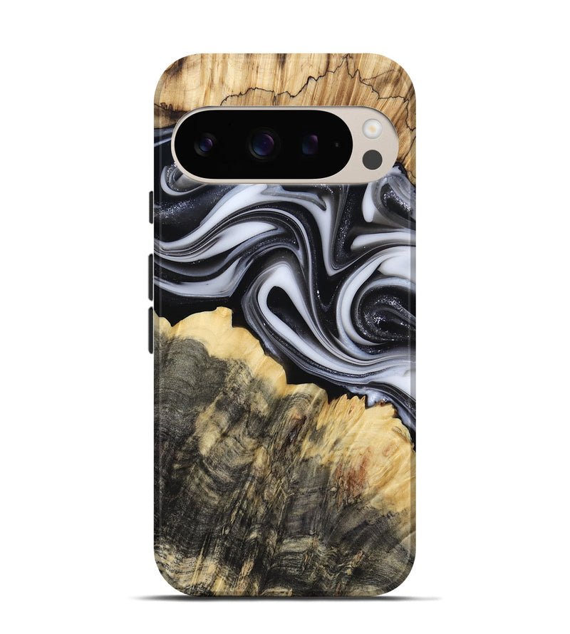 Pixel 9 Wood Live Edge Phone Case - Meilani (Black & White, 817467)