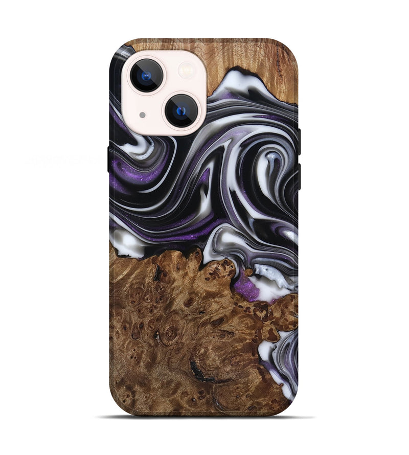 iPhone 13 Wood Live Edge Phone Case - Fanny (Black & White, 817469)