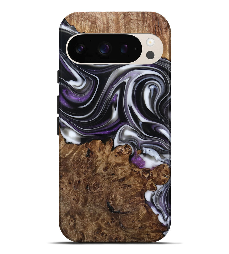 Pixel 10 Pro XL Wood Live Edge Phone Case - Fanny (Black & White, 817469)