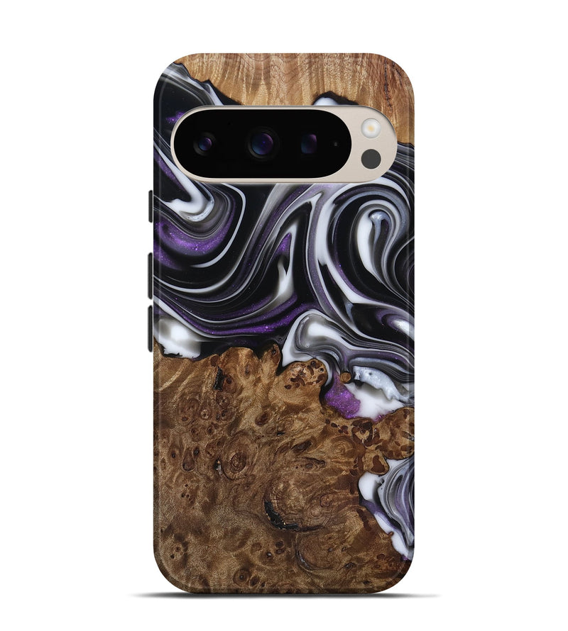 Pixel 9 Pro Wood Live Edge Phone Case - Fanny (Black & White, 817469)