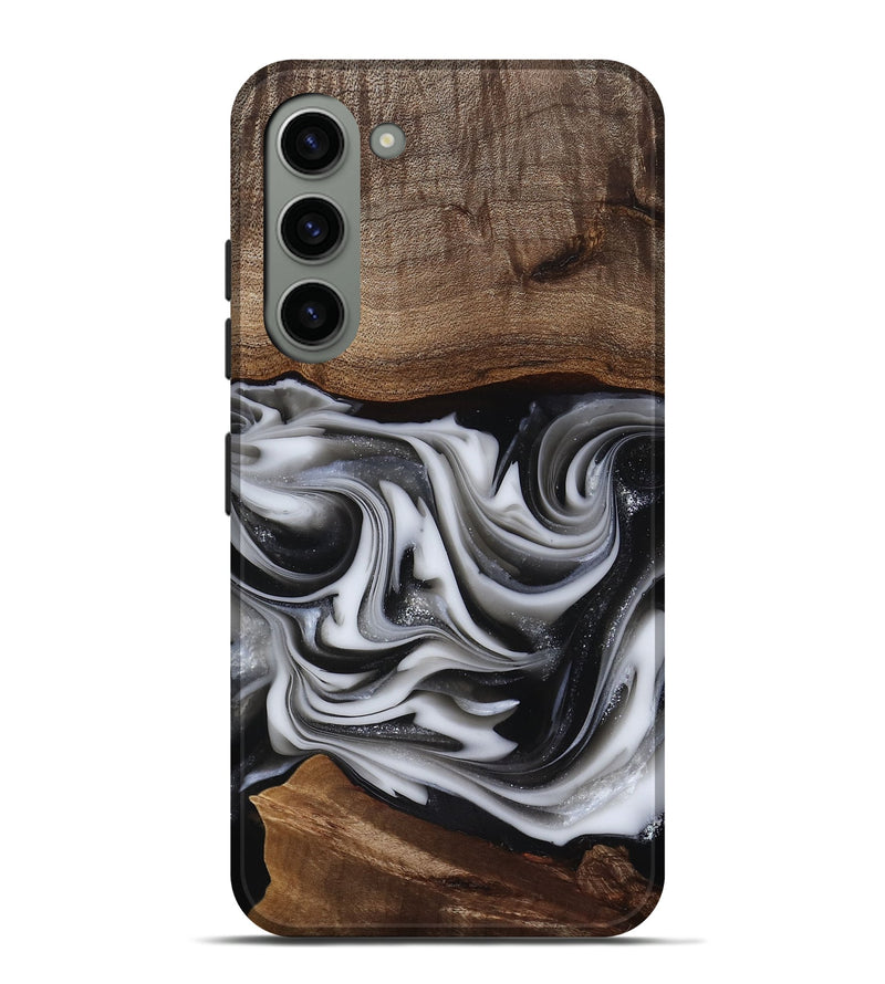Galaxy S23 Plus Wood Live Edge Phone Case - Dorsey (Black & White, 817472)