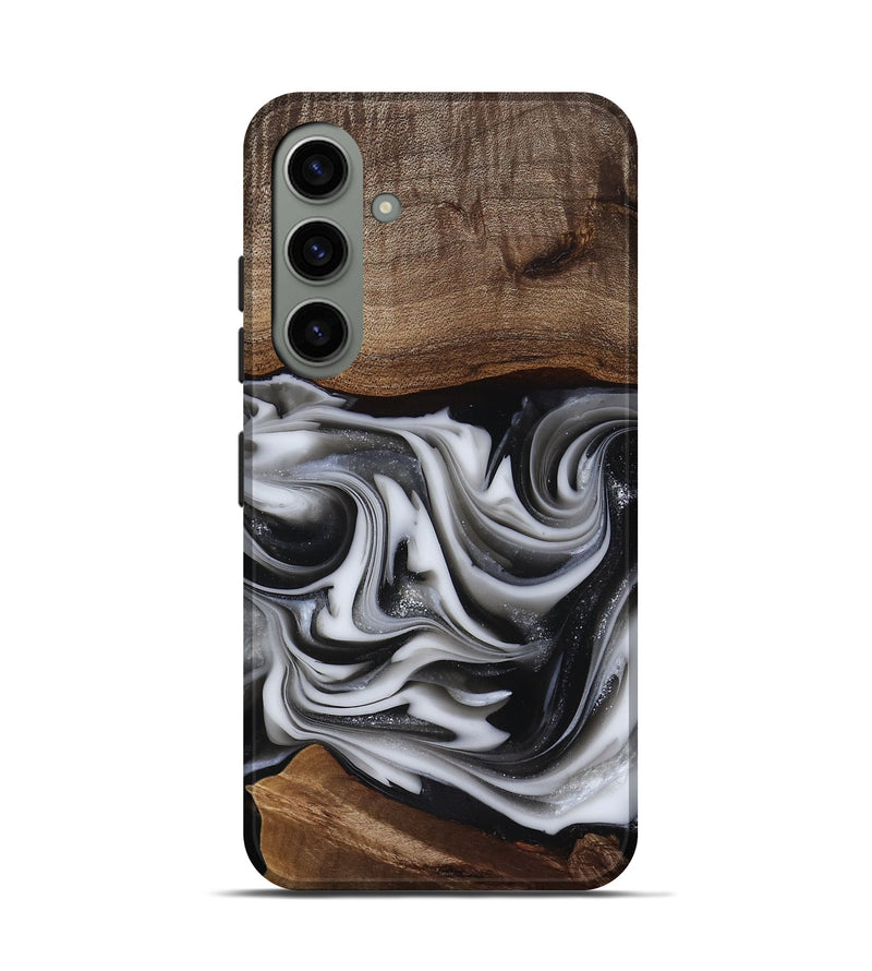 Galaxy S24 Wood Live Edge Phone Case - Dorsey (Black & White, 817472)