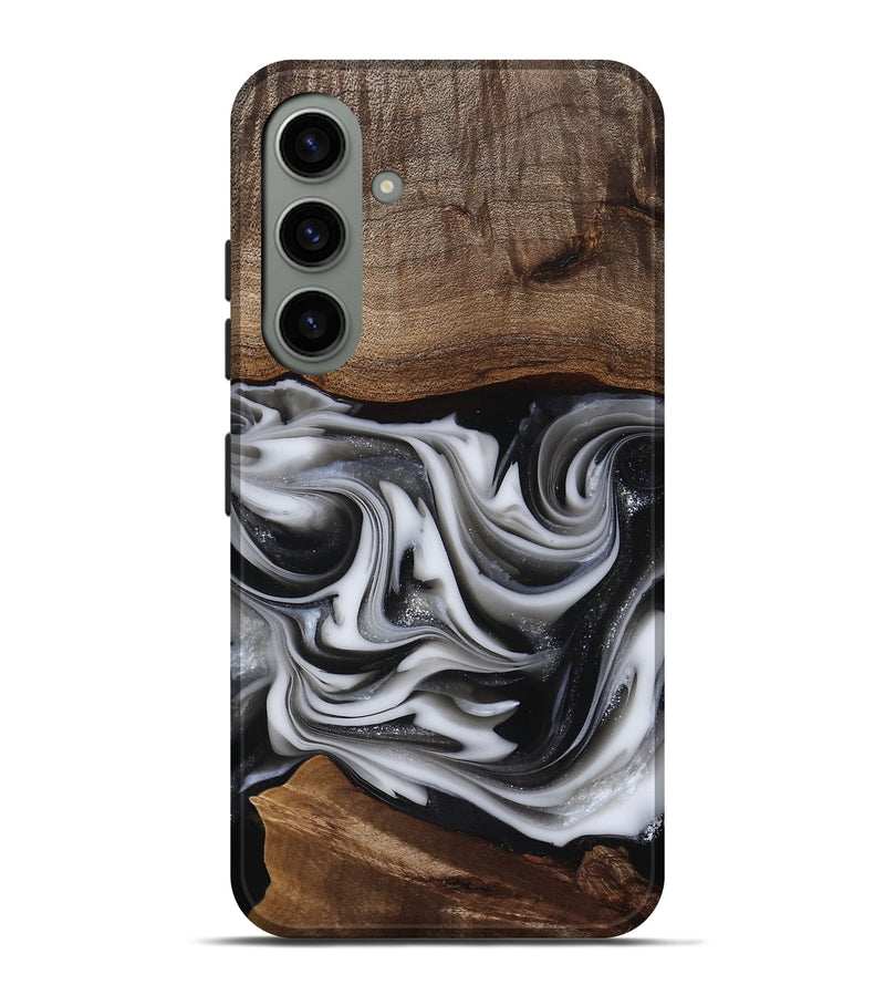Galaxy S24 Plus Wood Live Edge Phone Case - Dorsey (Black & White, 817472)